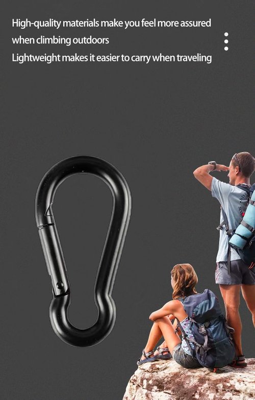 XMJAS-FURN Stainless Steel Spring Snap Hook Carabiner Heavy Duty Carabiner 304 Stainless Steel Carabiner for Keys (8 Pieces, 3.16 Inch)