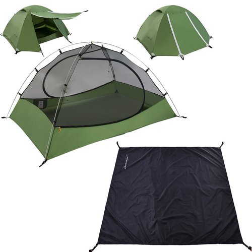 Clostnature Polaris Lightweight Backpacking Tents - 7'3'' x 4'11'' x 3'10'' Camping Tent with Matching Waterproof Tent Footprint, 2 Person Waterproof Tent with Camping Tarp for Outdoor, Hiking