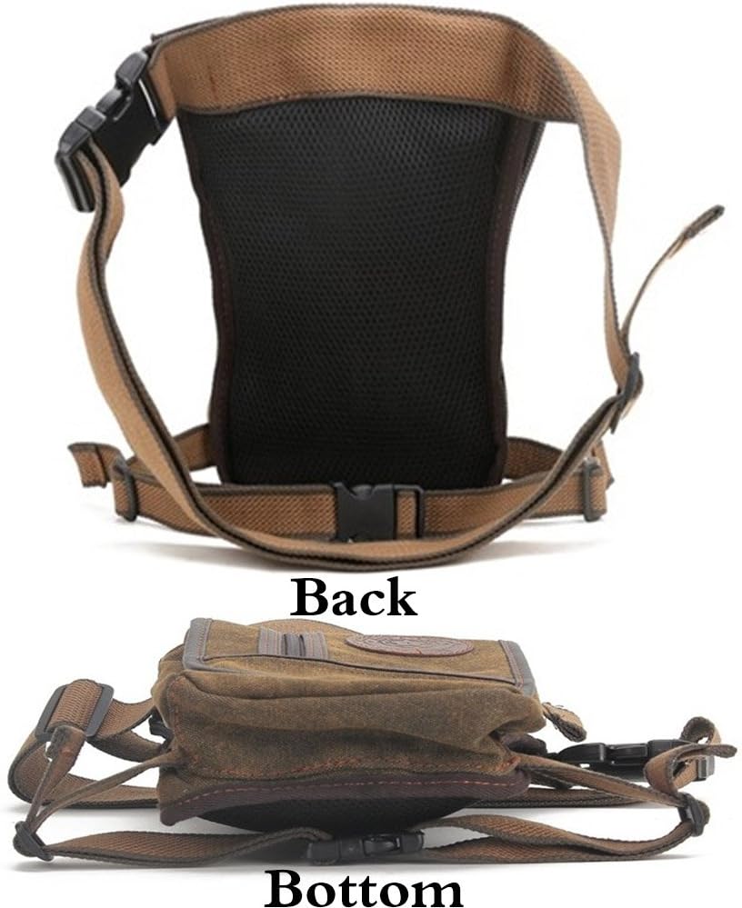 Small Canvas Multi-Purpose Waist Fanny Pack Tactical Military Drop Leg Bag Camping Hiking Motorcycle Bike Cycling Pouch