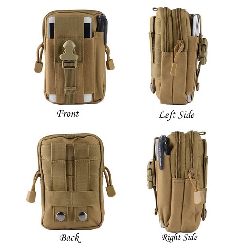 Outdoor Tactical Waist Bag Molle Pouch Military Hip Waist Compact Belt Bag Pouch Wallet Camping Phone Power Bank Camping Hiking Gear Tool Organizer