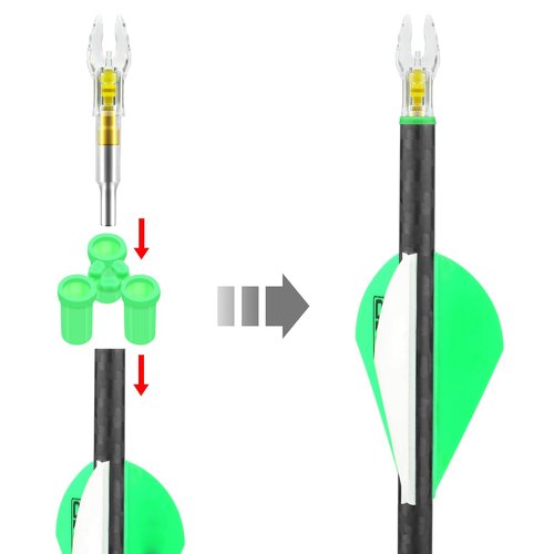 6PCS X Lighted Nocks for Arrows with .204 .233 .244 .246 Inside Diameter with H, S, GT Bushings LED Light up Knocks