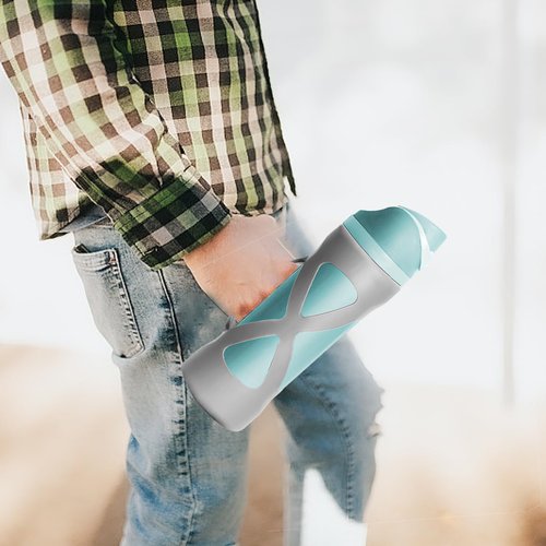 Silicone Water Bottle Boot for Owala 24 oz, Silicone Case with Handle, Anti-Slip Protective Sleeve Protector, Reduce Damage and Provide Comprehensive Protection for FreeSip(Blue)