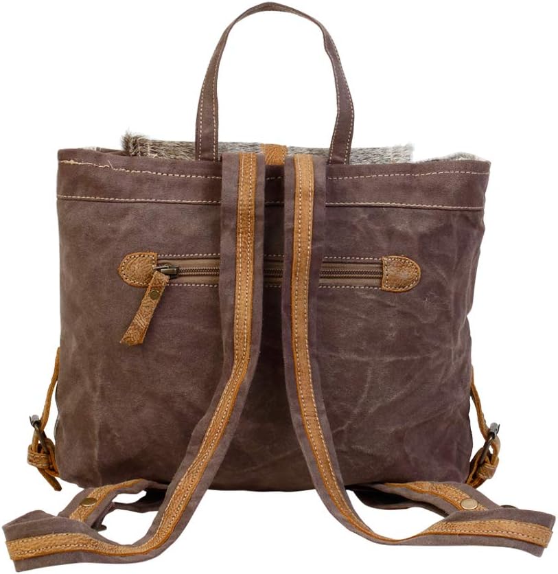 Myra Bag Virtuoso Upcycled Canvas & Cowhide Leather Backpack S-1277