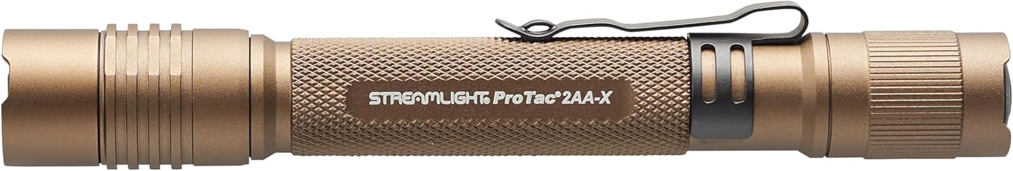 Streamlight 88072 ProTac 2AA-X 270-Lumen Multi-Fuel Personal Carry Tactical Flashlight with Alkaline Batteries, Coyote