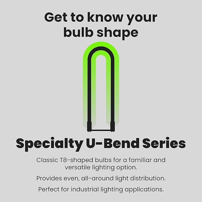 Feit Electric LED 15W T8/T12 U-Bend Direct Replacement or Ballast Bypass Linear LED Light Bulb, 4000K Cool White, 4-Pack