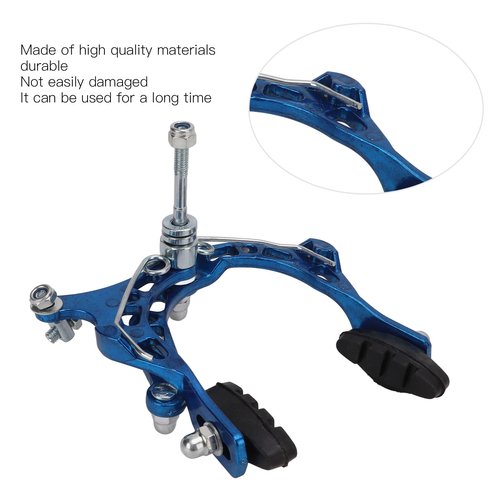 equlup Bike Brake Caliper, Aluminum Alloy Bike Brake Caliper Universal Front and Rear Bike Brake Cycling Accessory for Bikes, Motorcycles (Blue)