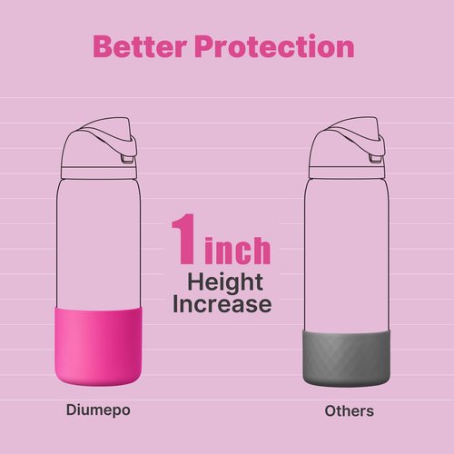 Diumepo Silicone Water Bottle Boot for Owala 32oz, Anti-Slip Protective Sleeve for Owala Twist & FreeSip & Flip Stainless Steel Water Bottle, Boot Bottom Base for Owala (Rose Red)