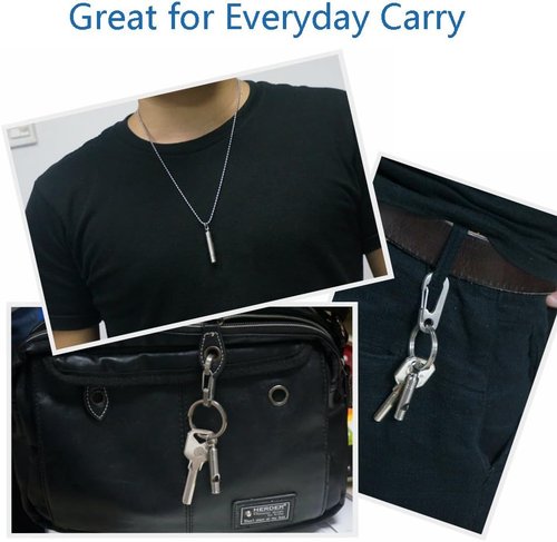 Loud Titanium Emergency Whistle Keychain for Survival, Hiking & Pet Training