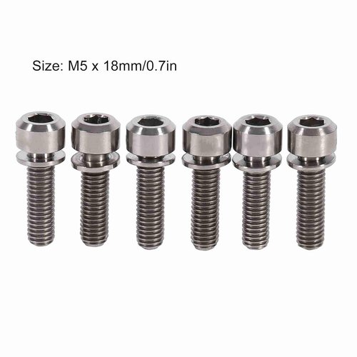 6Pcs Water Bottle Cage Bolts M5 x 18mm Screws with Washers (Color :) Seat Screw