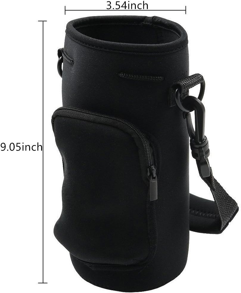 Wanty Neoprene 20 Oz Insulated Water Drink Bottle Cooler Pocket Carrier Sleeves Tote Bag with Adjustable Straps for Climbing Cycling and Running Outdoor Activities (20 Oz)