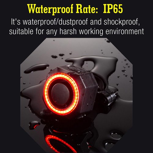 Bike Tail Light USB Rechargeable Bicycle Alarm Anti Thief Wireless Waterproof MTB Safety Intelligent Remote Control Turn Sign Bike Light Lamp for e-Bikes Scooter