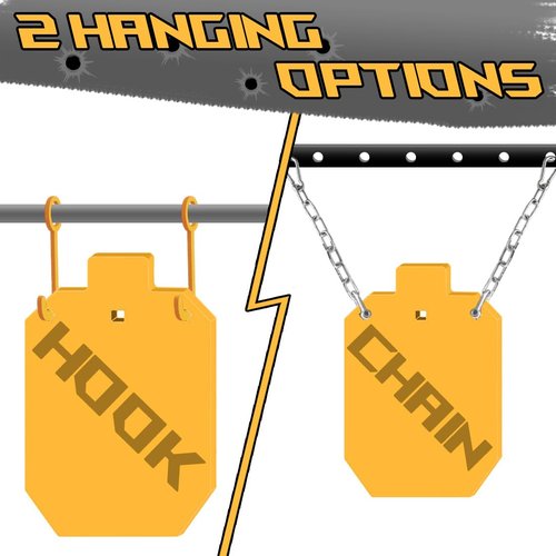 Steel Targets for Shooting (Yellow-Rectangular, Steel Target,2 Hooks and 2 Steel ChainBrackets)