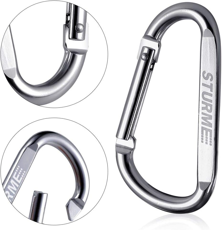 STURME 12pcs Carabiner Clip 3" Small Durable Carabiner Keychain Carabeaner Hooks