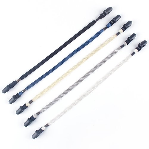 Anranmm 5-Piece Adjustable Hat Strap Clips Windproof Cap Anti-Loss Chin Cord for Travel, Golfing, Fishing, Short Light Gray