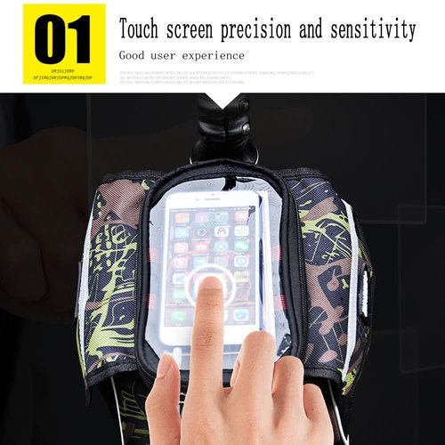 The Yan He Bicycle bag, cycling touch screen mobile phone, mountain bike crossbeam, saddle front beam, upper pipe bag for men and women's clothing (blue)