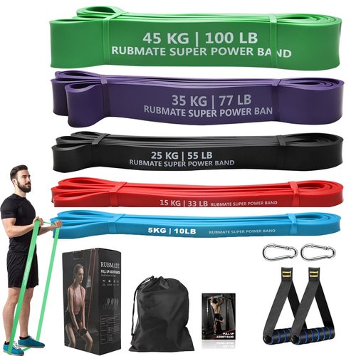 Resistance Bands, Pull Up Assist Band, Natural Latex Rubber for Workout Body Stretch Powerlifting Band Fitness Sport Training for Home Gym