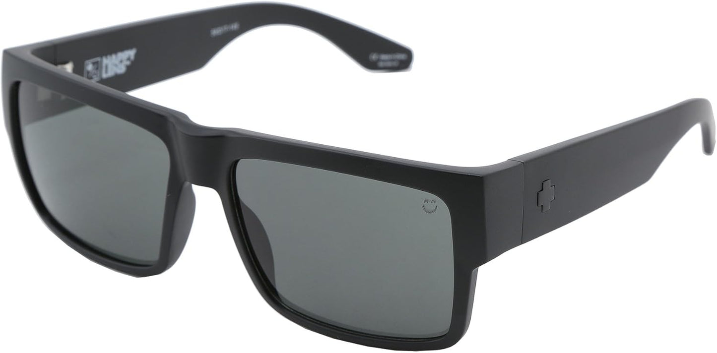 Spy Optic Cyrus Sunglasses Matte Black with Grey Green Lens + Spy Sticker