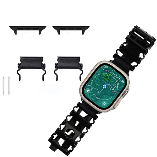 SINGEAR Stainless Tool Bracelet for Men Compatible for LEATHERMAN TREAD and Watch Band 29 in 1 Survival Hiking Camping Travel Friendly Multitools Wearable Bracelet