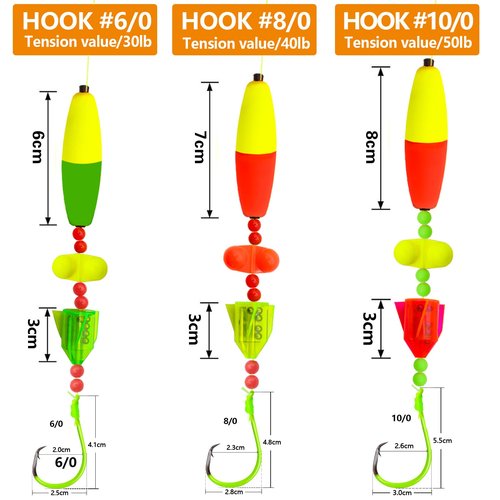 NGOFF-Catfish Bait Strange Cat Fish Rig Catfish Rattle Floater Catfish Tackle (8/0、40LB)