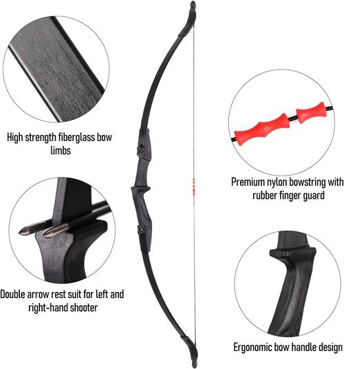 LWANO Recurve Bow for Adults - Archery Takedown Bow and Arrow Set for Adult/Youth/Teens Beginners Target Practicing, Left & Right Handed, 20/30/40lbs (40lbs)