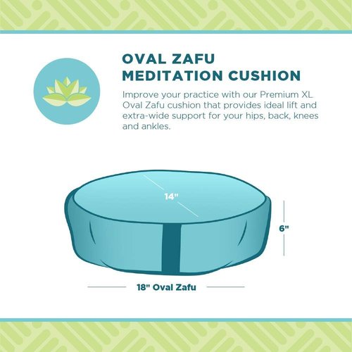 BEAN PRODUCTS Zafu Meditation Pillows for Sitting on Floor, Yoga Cushion, Cotton/Buckwheat fill Yoga Pillow, Zafu Meditation Cushion, Zen Kneeling Prayer Pad- MADE IN USA - 14"x18" Oval - ORCHID