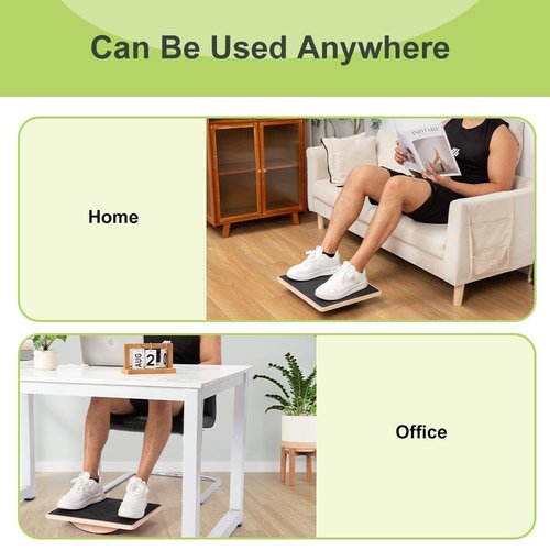 StrongPal Wooden Rocker Balance Board, 17" x 13.4", Dual-Direction Wobble with 17° Tilt, Non-Slip Core & Stability Trainer for Adults, Seniors, Rehab & Office – Supports 400 lbs, Ideal for Home & Gym