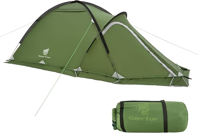 Geertop Portable 2 Person 4 Season Tent Waterproof Backpacking Tent Double Layer All Weather for Camping Hiking Travel Climbing Mountaineering - Easy Set Up