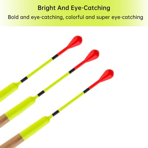 OriGlam 10pcs Fishing Floats and Bobbers, 5 Colors Fishing Floats Fishing Bobber, Fishing Floats Wood Slip Fishing Bobbers Slip Floats Accessories for Catfish Trout Bass