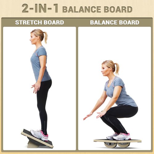 Sportneer Balance Board Blue Buddle with Slant Board for Balance Training Stretching Physical Therapy Standing Desk