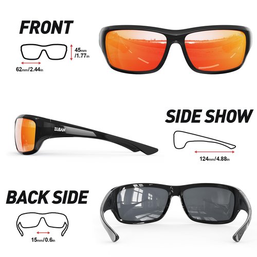 BLBAN Polarized Sunglasses for Men Women Sports Fishing Running Tennis Golf Baseball Driving Athletic Orange Sunglasses UV400 Protection