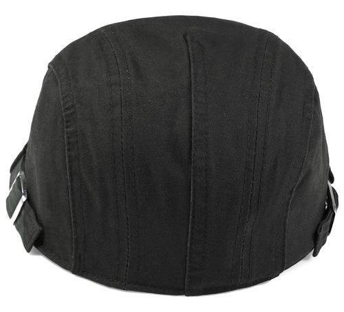Taidor Newsboy Hats for Men Flat Cap Cotton Adjustable Breathable Irish Cabbie Ivy Driving Hunting Hat Black