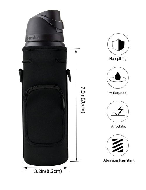KronosRising Thermos Storage Bag Outdoor Sports Water Bottle Carrier Bag Waterproof Insulation Neoprene Sleeve for Owala FreeSip Insulated Stainless Steel Sports Water Bottle 32 oz