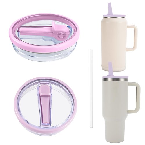 Stanley Replacement Leak Proof Tumbler Lid With Straw - Fit For 64oz Adventure Quencher and Quencher 2.0 (Purple, 40oz)