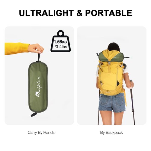 Outplea Folding Portable Camping Chair, Lightweight Foldable Outdoor Chair for Sports, Backpacking Beach Chair for Adults, Green