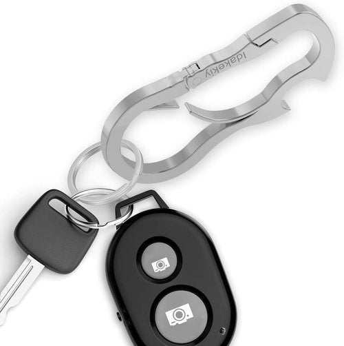 Idakekiy Dual Carabiner Keychain Mutil Tool with Key Chain Bottle Opener for Keys