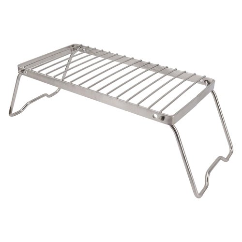 Folding Campfire Grill, Stainless Steel Camping Grill Grate with Foldable Legs, Adjustable Height Thicker Camp Fire Cooking Racks for Outdoor Camping Cooking