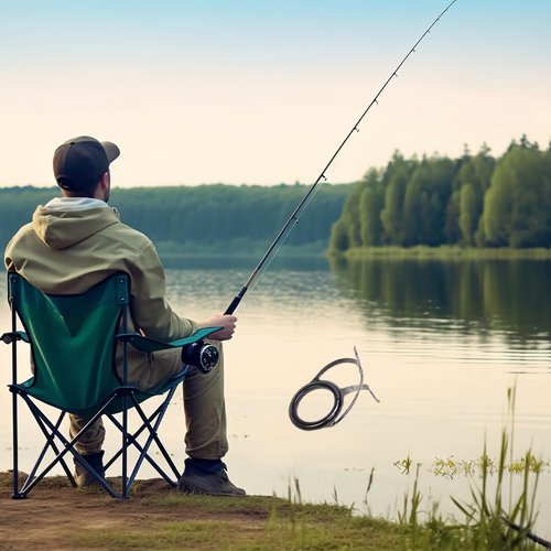 Mwrenqei 8 PCS Fishing Rod Tip Repair Kit Double Leg Fishing Rod Guides Eyes Stainless Steel Ceramic Ring Rod Tip Guide for Fishing Pole Eyelets Replacement kit