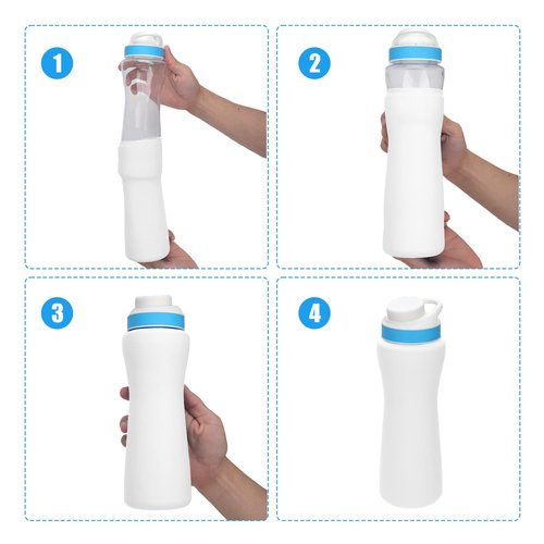 PEUTIER Silicone Sleeve for Cirkul 22oz Water Bottle, Bottle Protector, Noise Reducer, Slip Resistant, Dishwasher Safe, White