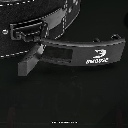 DMoose Fitness Lever Weight Lifting Belt - 10 mm Thick Premium Leather Weightlifting Belt for Powerlifting & Deadlifts - Rust Proof Buckle Gym Belt - Lifting Belts for Men & Women - Carry Bag Included