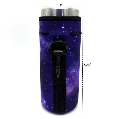 CHJCKOO Neoprene Sleeve, Portable Insulator Bottle Cover with Drawstring for 18-20 Oz Water Bottle (Purple)