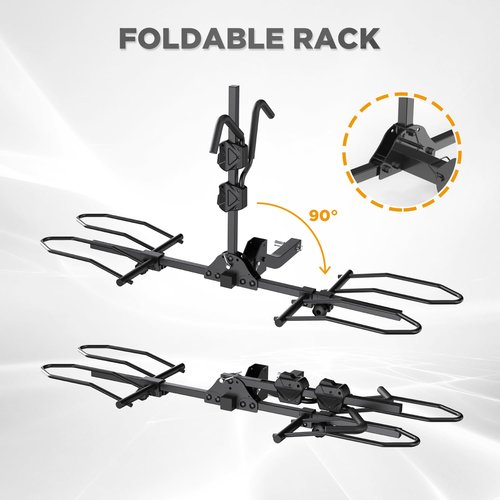 TANX Bike Racks for Ebikes,Fat Tire Bike Rack for Tow Hitch 2-Bike 160 lbs Capacity,Hitch Bike Rack for Heavy E Bike, Wobble Free Smart Tilting Folding Bicycle Car Racks for Standard, 2 inch Receiver