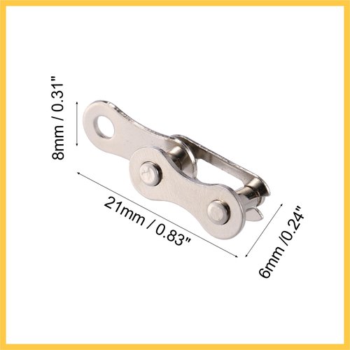 REPAIROCK 6 Pair Single Speed Silver Tone Chain Master Link Joint Clips Connectors Bicycle Missing Link Reusable Speed Chain for Bike MTB Repair Parts Auto Replacement Parts