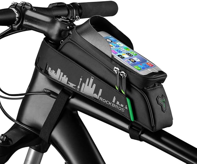 ROCKBROS Bike Phone Mount Bag Waterproof Bike Phone Front Frame Bag Cell Phone Holder Bag for Bicycle Phone Bag Case compatible with iPhone X XS 7 8 Plus under 5.8"