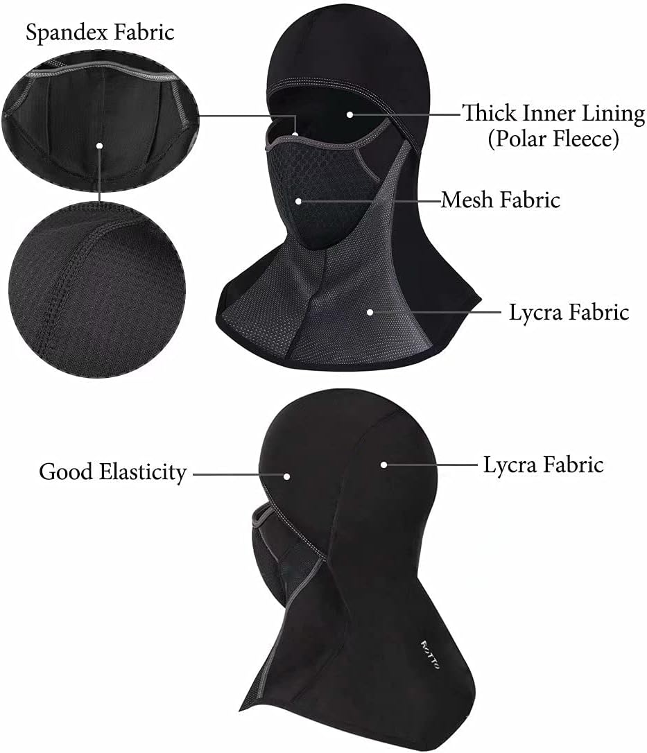 ROTTO Balaclava Face Mask for Motorcycle Motorbike Cycling Winter Full Face Masks Thermal Polar Fleece for Men Women