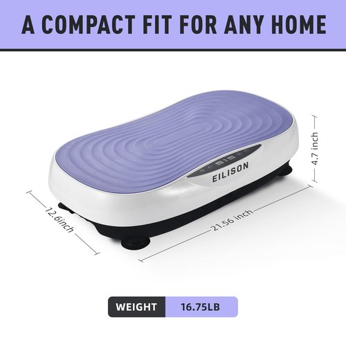 EILISON FIRMHOLD Handle Vibration Plate Exercise Machine for Lymphatic Drainage- Full Body Vibration Platform for Weight Loss, 350lbs Vibration Plate for Beginners & Recovery (Glory Purple)