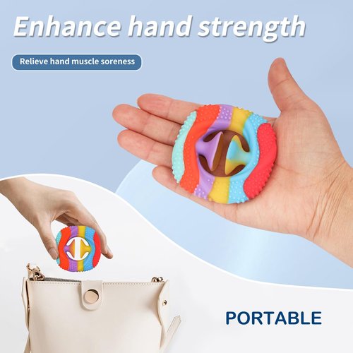 SooGree Hand Grip Strengthener (2 Pack) - Finger Exercisers - Silicone Rings for Muscle Strengthening (Color*2)