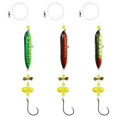 CWSDXM Catfish Float Rig Demon Dragon Style Rattling Line Float Propeller and Circle Hooks 6/0 8/0 for Santee Cooper Rig Catfishing Tackle (6/0 Hook Catfish Rig - 3 PCS)