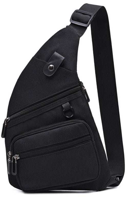 Midufrry Sling Bag Anti-Thief Crossbody Bag Men Women Chest Shoulder Bag Slim Personal Pocket Bag for Hiking Travel Daypack Backpack (Black)