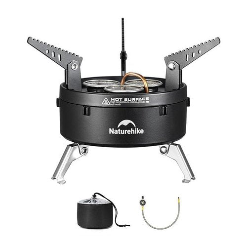 Naturehike Portable Camping Stove, 1 Burner Gas Camp Stove with Carry Bag, 11260 BTU Backpacking Stove with Adjustable Burners for Outdoor Hiking Backpacking