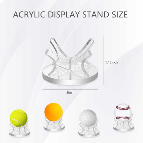 Dgwerko 3 Pack Golf Ball Softball Display Case, Ball Stand Holder Sport Ball Display Rack Memorabilia Softball Display Case, Clear Small Baseball Holder Display Case
